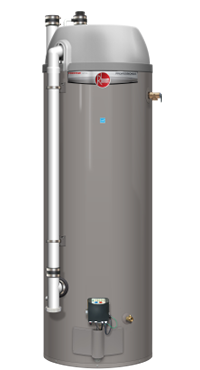 RHEEM RHE50P
Professional Classic Plus High Efficiency Condensing Power Direct Vent Natural Gas Water Heater with 6 Year Limited Warranty.
• 48 Gallon
• 0.80 – 0.83 UEF
• FVIR compliant protective
• Qualifies for federal tax credit